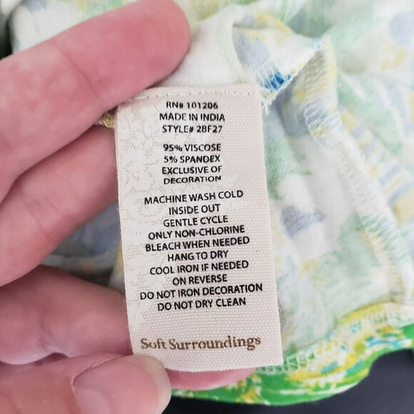 Soft Surroundings Green Colorful Beaded Embroidered Top Boho Artsy Bright S - Picture 7 of 11